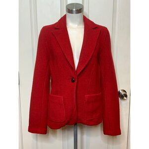 J.Crew Red 100% Wool Notch Collar Single Button Closure Blazer, Size M